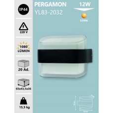 12W DIŞ MEKAN APLİK GÜNIŞIĞI- PERGAMON